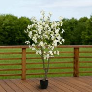 HouzeComfort 160cm Artificial White Japanese Cherry Blossom Fake Tree - Image 5